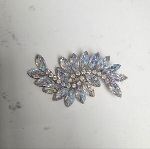 Iridescent Crystal Leaf Hair Clip